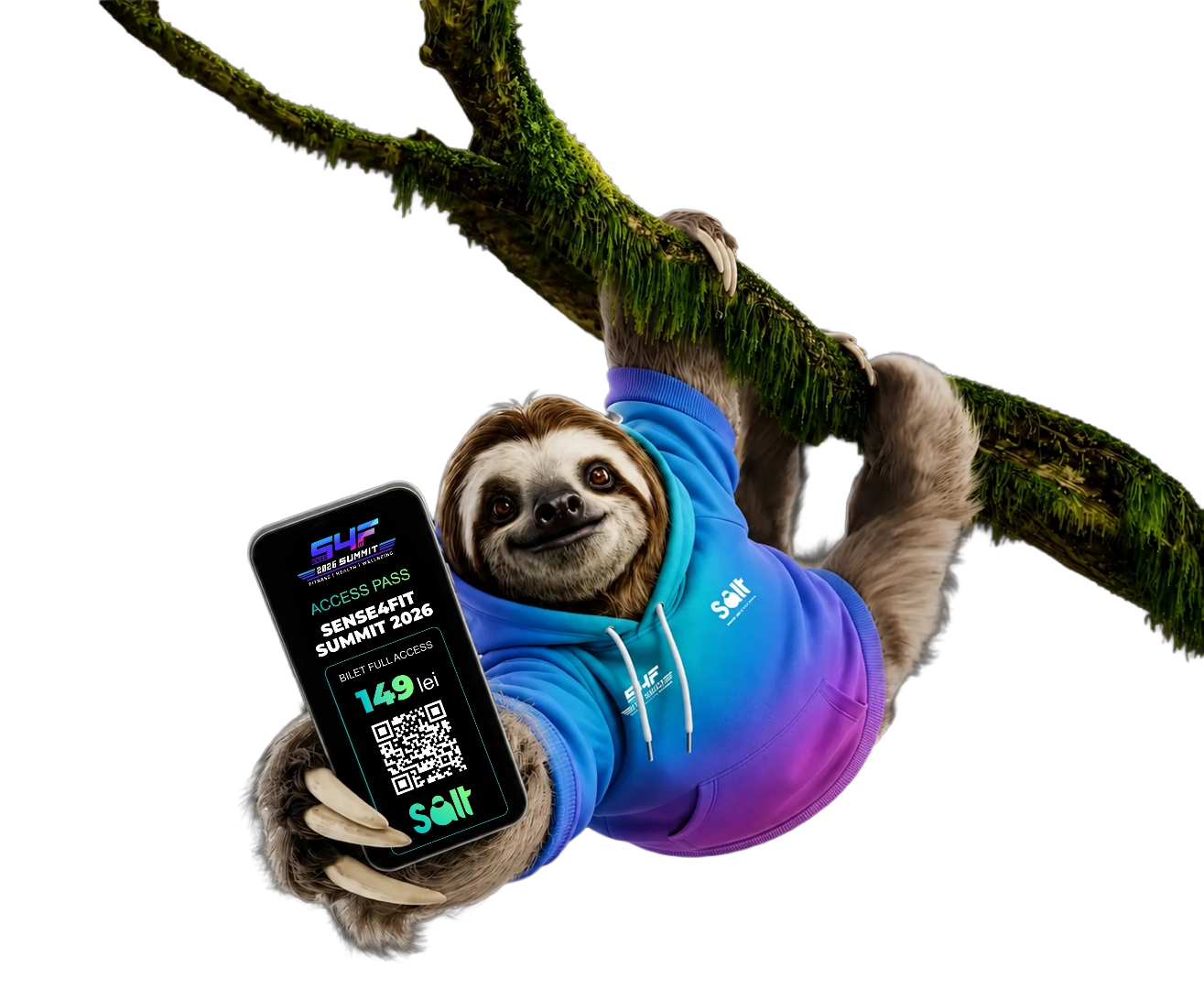 Mascota Salt cu telefonul